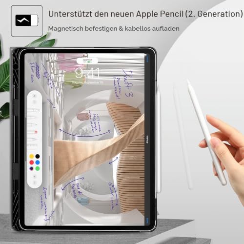 Fintie Folio-Hülle für iPad Pro 12.9 Zoll (32.8 cm) 5. Generation 2021, Multi-Angle Smart Stand Cover mit Stifthalter und Tasche… – Ansicht 3