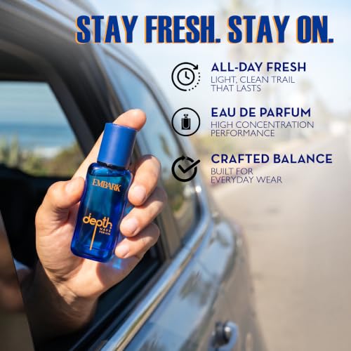 Image of EMBARK Depth Wave Long Lasting Perfume for Men | 20ml Eau De Parfum | Fresh Aromatic Premium Fragrance | Ideal Gift for Men