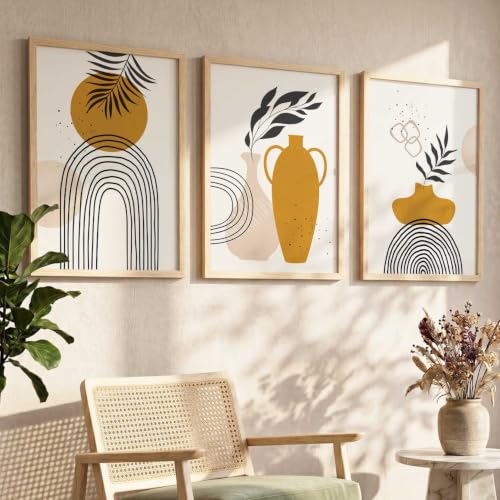 Image of kotart Painting for Wall Decoration - Modern Art Wall Decor Framed Painting for Living Room Bedroom - Framed Wall Posters /Paintings with Frame (11 x 14 inch, Multi) Set of 3 (Art 6, 13x17 inch)