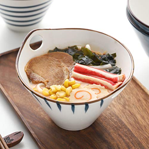 Tigela de cerâmica para ramos com pauzinhos para sopa de macarrão e sopa da Hemoton, recipiente para