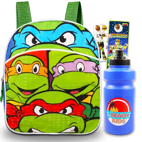Fast Forward Teenage Mutant Ninja Turtles Mini Backpack for Boys, Girls Set - TMNT School Bag Bundle with 11