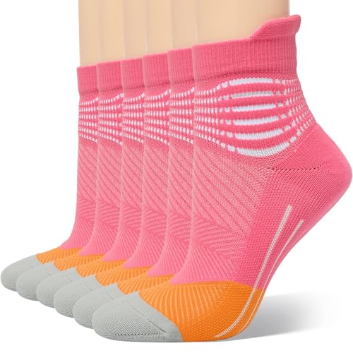 Image of IRAMY Compression Ankle Support Socks Women Wicking Cushioned Athletic Plantar Fasciitis Relief 3 /4 /6 Pairs