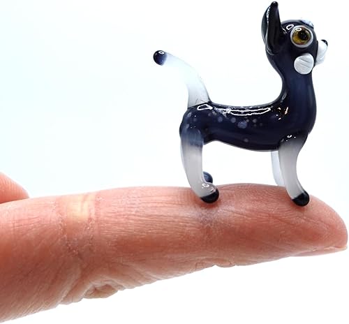 Miniatura 6 de Figuras pequeñas de gato con vidrio soplado, animales pintados a mano, regalo coleccionable para decorar (café calico)