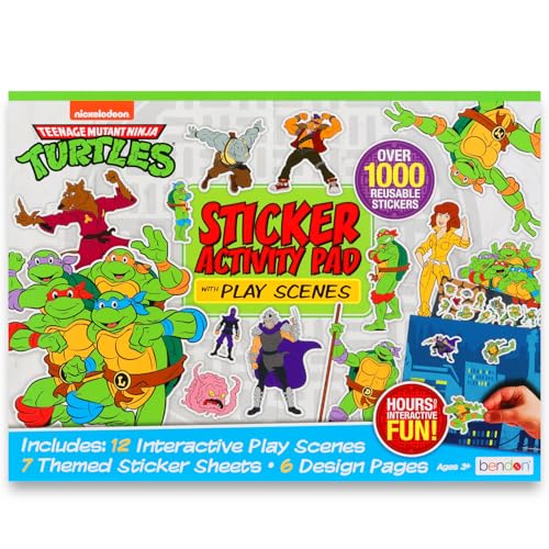 Teenage Mutant Ninja Turtles Create-A-Scene Over 1000 TMNT Stickers Activity Pad to Color - Teenage Mutant Ninja Turtles Sticker Play Scene Book (11x16 Inches)