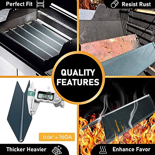 Grisun 7635 15.3 Inch Flavorizer Bars For Weber Spirit I & Ii 200 Series Gas Grills With Front Control Knobs, Porcelain-Enameled Grill Flavor Bars For Weber Spirit S210, E210, E220, S220, 16Ga #TOP5
