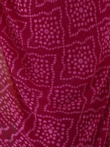 Image of Satrani Women's Georgette Bandhani Printed Sequin Embroidery Saree with Unstitched Blouse Piece