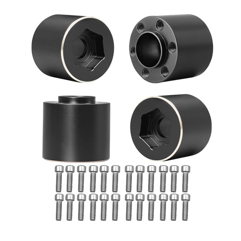 4 Mozzi Esagonali Per Ruota RC Crawler - 9 Mm - Lega Alluminio - Per TRX4 TRX6 1/10 - Colore Titanio