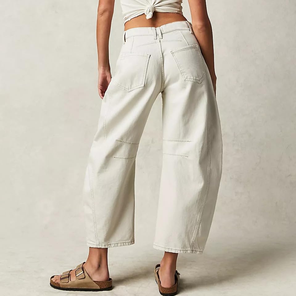 Barrel Jeans Women Baggy Boyfriend Jeans for Women Wide Flare Leg Cargo Pants High Waist Midrise Y2K Jean 20242