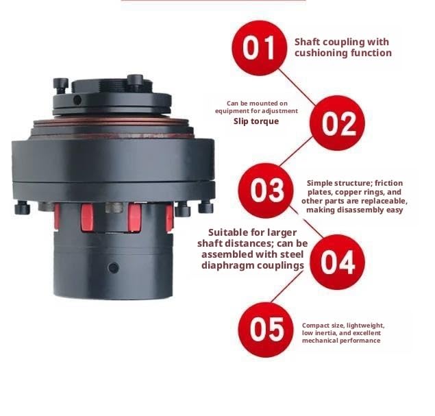 Sprzęgło cierne z ogranicznikiem momentu obrotowego typu gwiazdowego, sprzęgło bezpieczeństwa przeciążeniowego 2,9–1860 Nm amortyzacją Automatyka Przemysłowa(DTLC200-1)