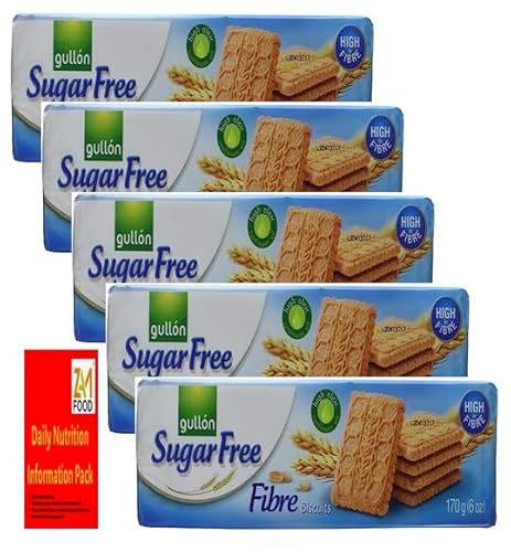 Gullon Sugar Free Fibres Biscuits 170g each (Pack of 5) Perfect for gifting & Available for Hampers on all occasion.