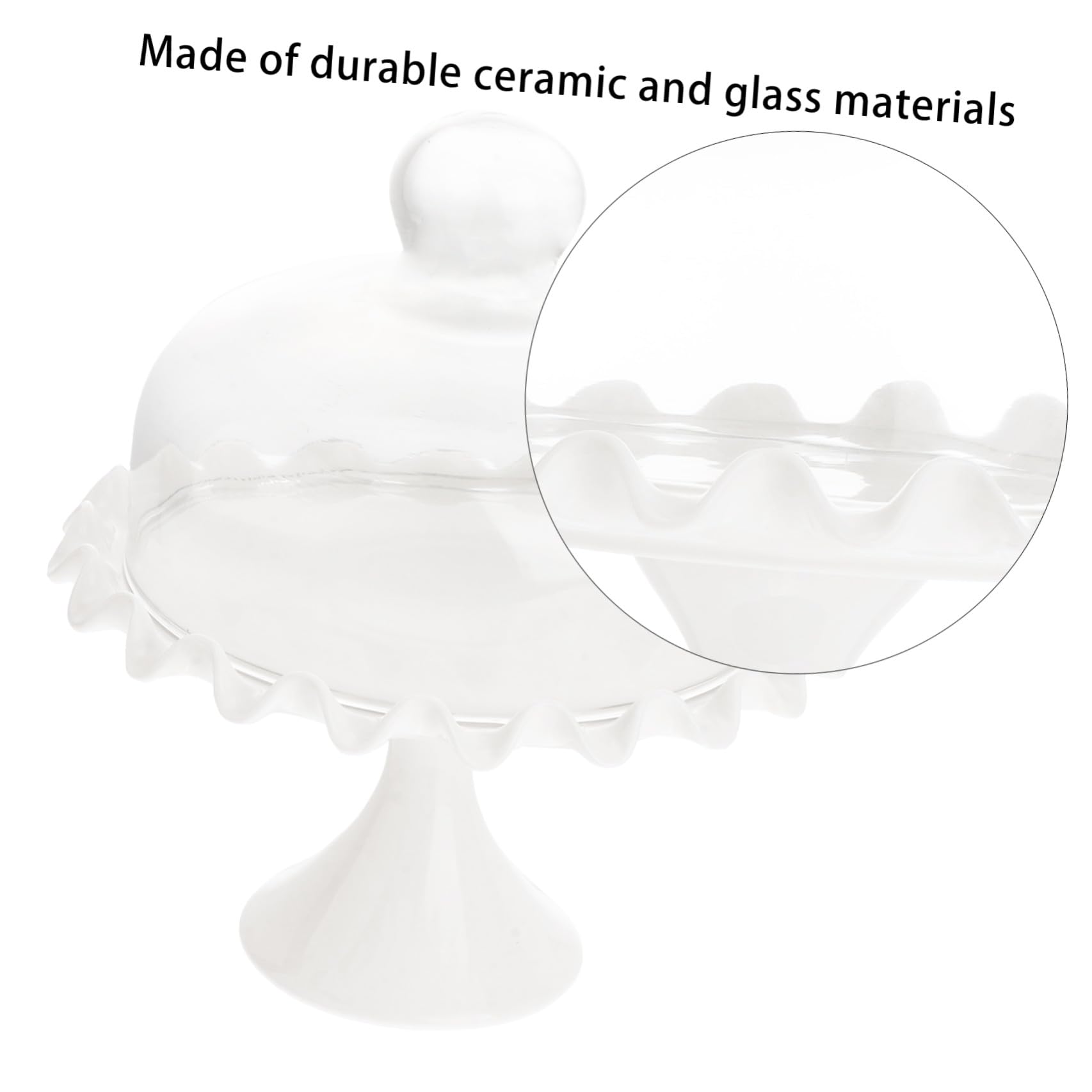 Couvercle en Verre pour Gâteau sans Plomb Poignée, 1 Set