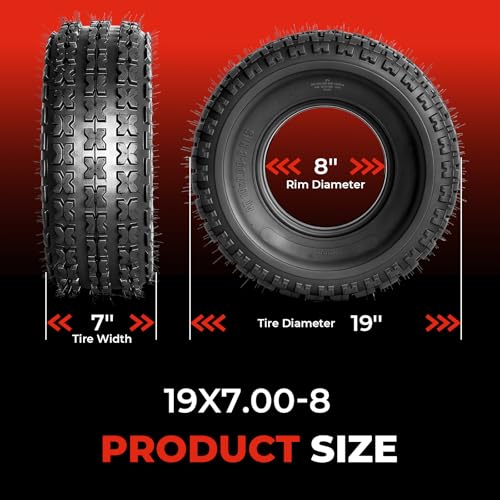Set of 2 19×7-8 ATV UTV Tires 19x7x8 Mini Bike Tires 4PR
