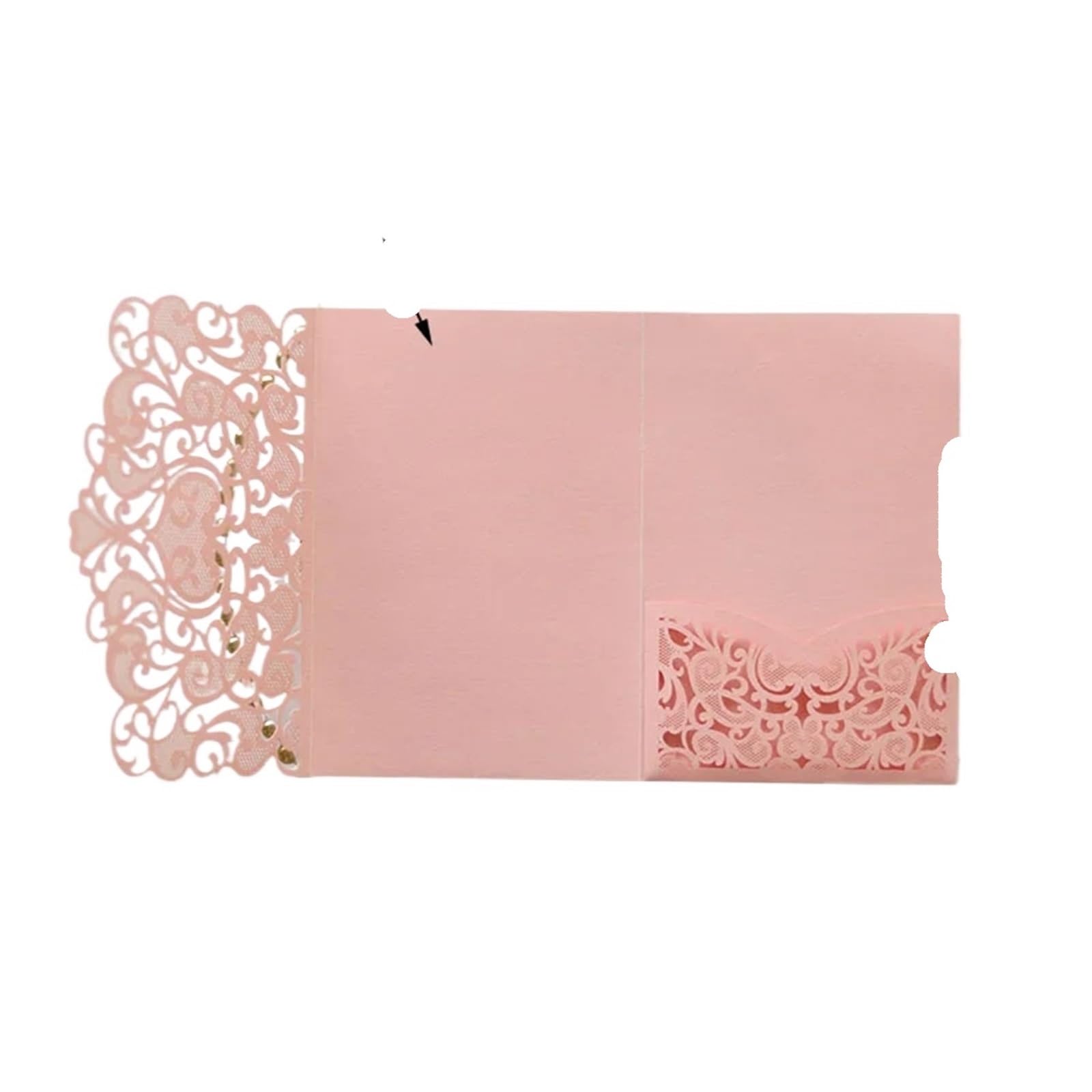 25/50 pezzi Laser Cut Invito a nozze Trifold Business Lace Biglietti di auguri Matrimonio Compleanno Festa Regalo Forniture(Red,50pcs)