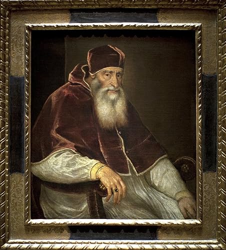 Tableau Pape Paul III par Tiziano toile 60x90cm pour salon