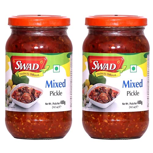Image of SWAD Delicious and Tangy Mango, Lemon, Green Chillies, Carrot, Kerda Mixed Pickle /Mixed Achar - 400 gm Each | Pack of 2
