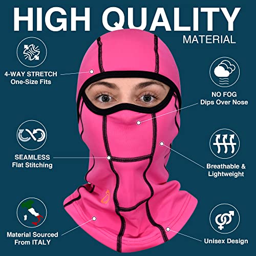 Geartop Balaclava Ski Mask, Ski Mask For Men, Women Winter Face Mask, Powersport Balaclava Face Mask Men, Paintball Mask, Full Face Mask Pink #TOP2