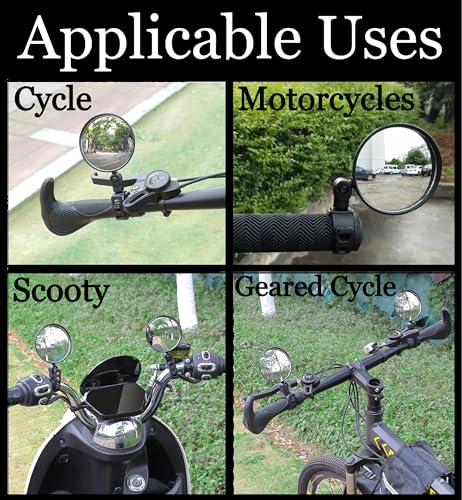 SUBTON BASICS Handlebar Side Mirror for Bicycle Bikes Scooty | Universal Adjustable Convex Rear View Mirror for Safe Riding (Pack of 2) 2 51DuaL7vteL