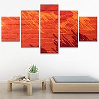 SIGNWIN 5 Panel Canvas Wall Art Modern Art Abstract Closeup Geometric Lights Mixed Media Modern Multicolor for Home Decorations Ready to Hang - 60