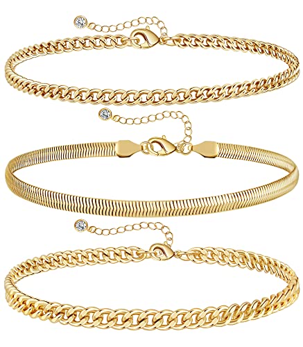 Fesciory 3 Pcs Ankle Bracelets For Women Gold Adjustable Layered Beach Anklet Set Girls Alloy Foot Chain Jewelry #TOP4