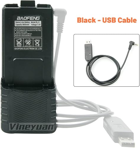 Miniatura 3 de BL-5L 3800mAh Batería extendida para UV-5R UV-5RA UV-5RB UV-5RE BF-F8HP Series Radio Batería con cable cargador USB