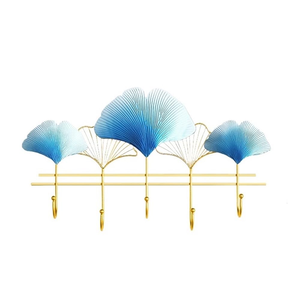 YQINQIN83B Coat Hangers Creative Wall-Mounted Coat Rack Metal Entryway Clothes Hooks No-Hole Hangers for Bedroom(Blue,Small)