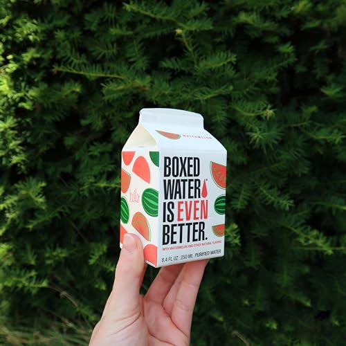 Image of Mini Watermelon Boxed Water 8.5 oz. (24 Pack) - Better Than Premium Plastic, Plant-Based Cartons, BPA-Free, Refillable, Lunchbox Ready