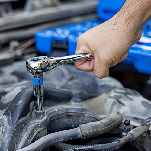 Neiko 02512A 3/8” Drive Socket Set With Quick Release Ratchet (90 Tooth), 43 Piece Standard And Deep Metric Sizes, 6Mm To 24Mm, 6 Point, Universal Joint, 3/8” Extension Bars, Made With Cr-V Steel #TOP5