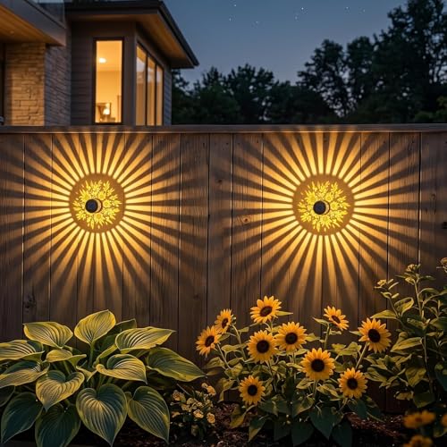 Lampe solaire d'extérieur étanche en métal éclairage chaud pour jardin terrasse cour