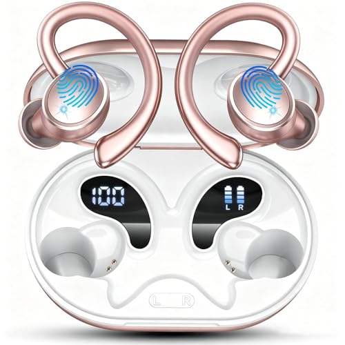 Bluetooth Kopfhörer, 2026 Kopfhörer Kabellos Bluetooth 5.4 Sport tiefer Bass, 56 std Spielzeit In Ear Kopfhörer mit 4 ENC Cancelling Mic, IP7 Wasserdicht Ohrhörer LED-Anzeige für Studium/Arbeit