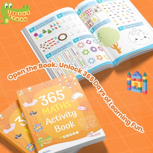 Image of 365 Maths Activity Book for Kids 4+ | Fun Educational Activities with Puzzles, Mazes, Counting Games & Coloring | Daily STEM Learning & Creativity | Best Gift for Children