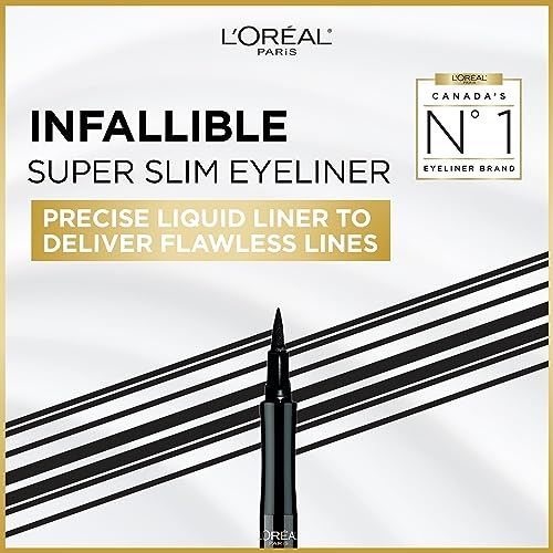 L'Oreal Paris Super Slim Liquid Eyeliner by Infallible, 12H Wear and Quick Dry Formula with Smooth and Smudge-Free Application, Black, 1 ml - Image 3