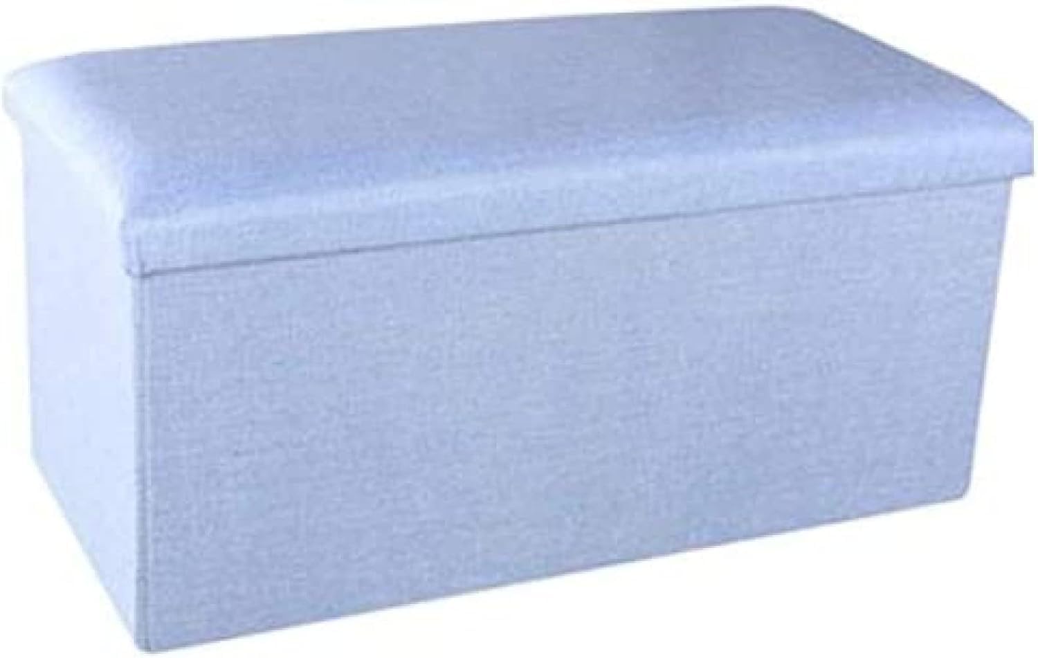 Pouf de rangement pliable en lin bleu, idéal comme repose-pieds de salon cosy
