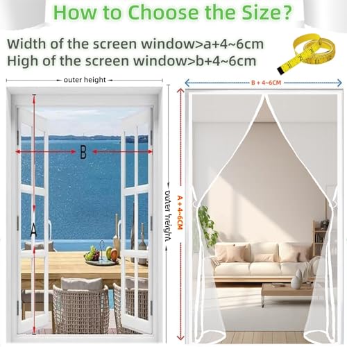 Moustiquaire pour porte de balcon sans perçage 105x205 cm blanche