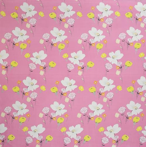 Image of 320 TC Glace Cotton Double King Size Elastic Fitted Bedsheet with 2 Pillow Covers, Size - 78 x 72 (Peach Flower)