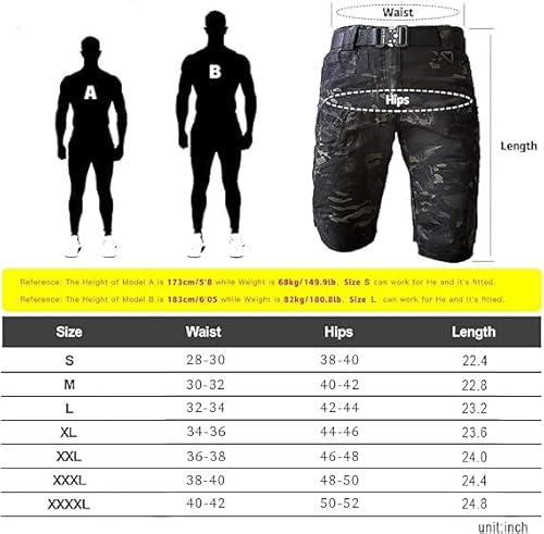 AUTIWITUA Bermuda cargo masculina impermeável para uso ao ar livre, leve, de secagem rápida, respirá