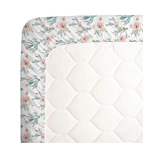 Sahaler Succulents Baby Crib Sheets For Boy Girl, Watercolor Cactus Fitted Crib Bed Mattress Sheets, Boho Baby Gift, Nursery Bedding Fits Standard Crib Mattress 28X52 (Watercolor Cactus) #TOP2