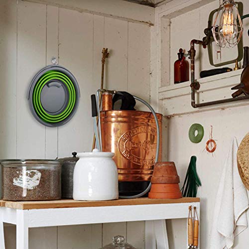 2.6 Gallons Fold Ice Bucket, Foldable Plastic Bucket For House Cleaning, Durable Bpa Free Gardening Bucket For Hiking, Backpacking, Camping, 10L - Green #TOP6