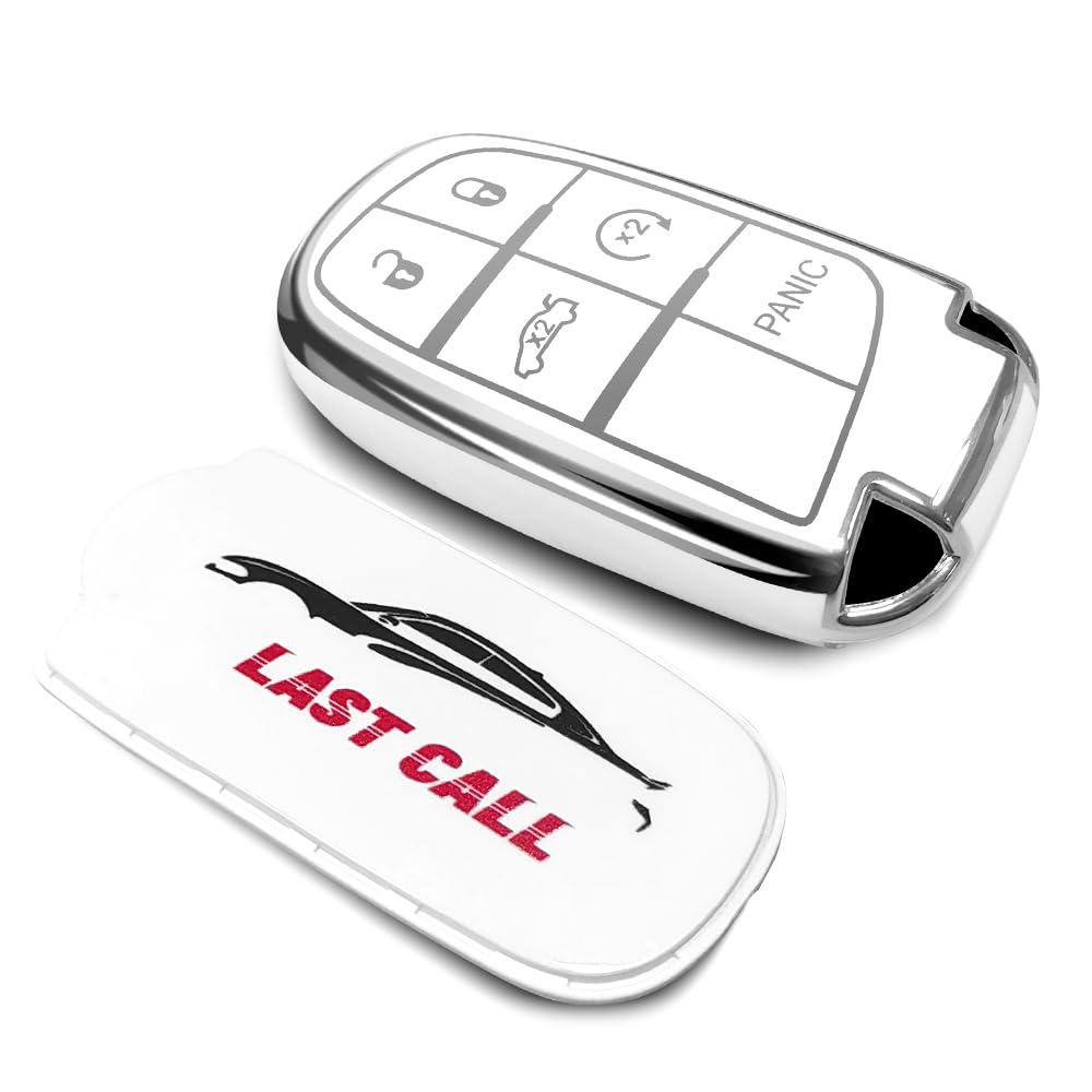 uuakarin for Dodge Challenger Dodge Charger Creative Logo Key Fob Cover Case Soft TPU Full Protection Key Fob Protector Shell