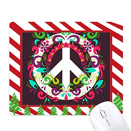 Tapis de souris canne de Noël et symboles de paix pour décorer votre bureau