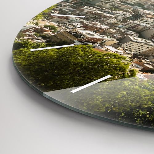 Horlogerie moderne Wallfluent de qualité supérieure avec panorama de Barcelone - 6