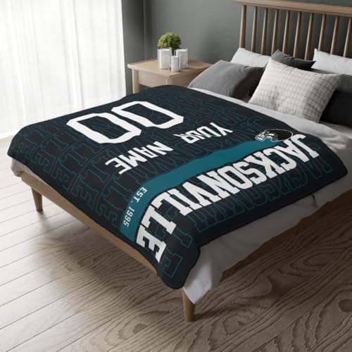 Image of ANTKING Jacksonville Throw Blanket for Men Women Boy Custom Name and Number Gifts