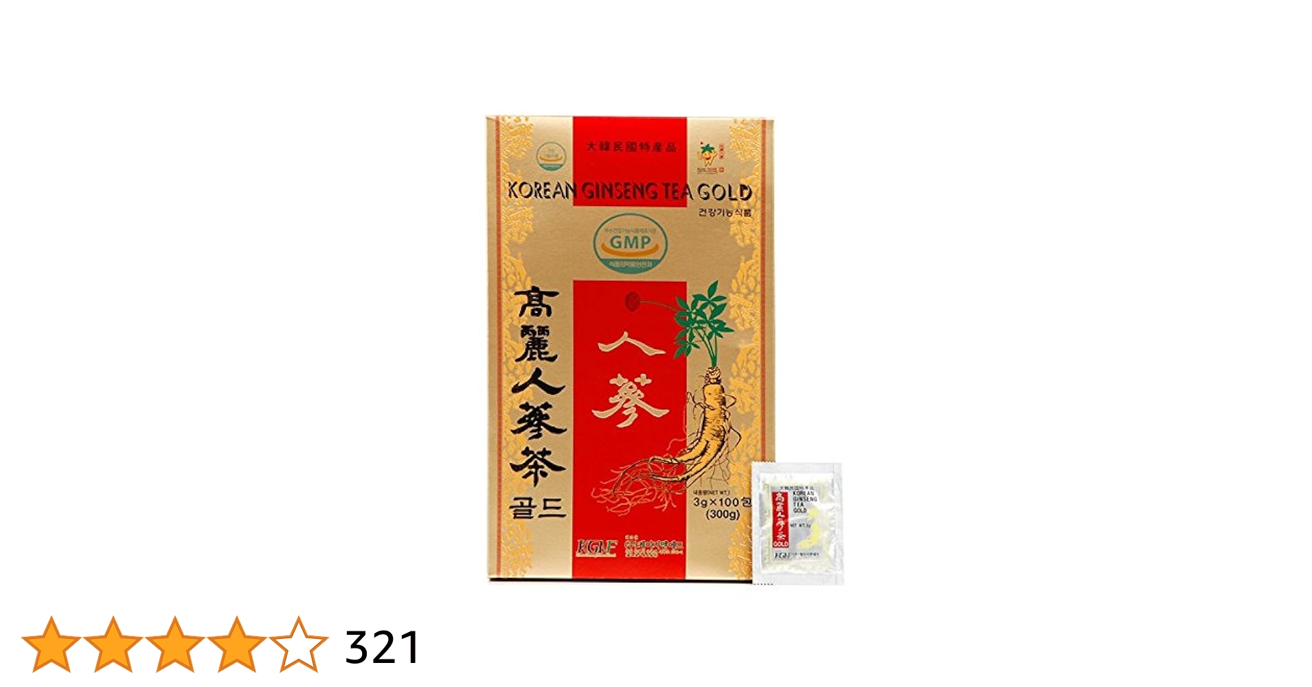 Amazon.co.jp: KGNF 高麗人参茶 GOLD 3g×100P (紙箱） : 食品