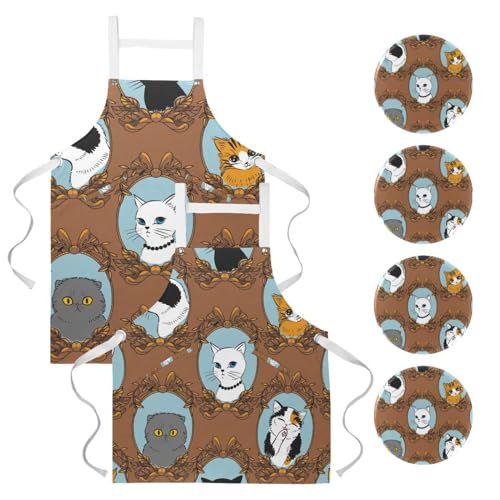 Tablier de cuisine pour pâtisserie et nettoyage de la maison lot de 2