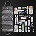 BrigHaus Roll Up Hanging Toiletry Travel Bag for Women & Men - Compact Cosmetic Kit with Hook | Waterproof, TSA Approved Removable Carry On Pouches (Heather Gray)