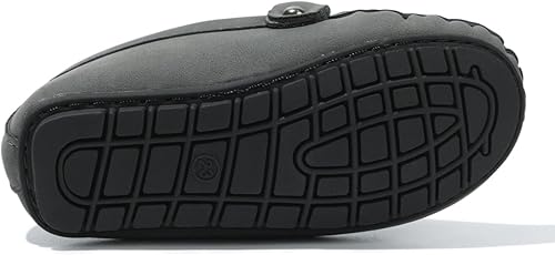 Miniatura 4 de Kannior Mocasines de cuero sin cordones para niños y niñas, con textura, planos, vestido de barco, mocasín, escuela, zapatos para caminar