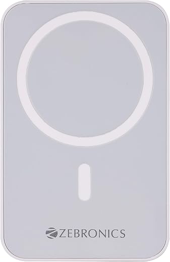 ZEBRONICS MW63 Wireless Power Bank, 10000 mAh, Rapid Charge, Magsafe, Outputs – 20W Wired | 15W Wireless, Type C PD, Built in Protections, LED…