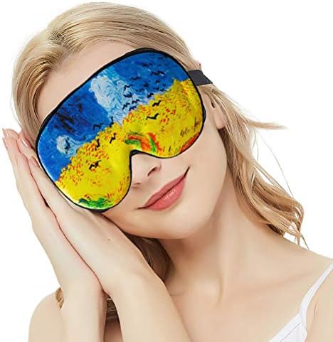 Silk Sleep Mask & Blindfold, Soft Eye Mask with Adjustable Head Strap, Deep Rest Eye Masks for Sleeping Night Eyeshade, Eye Cover for Travel, Shift Work & Meditation