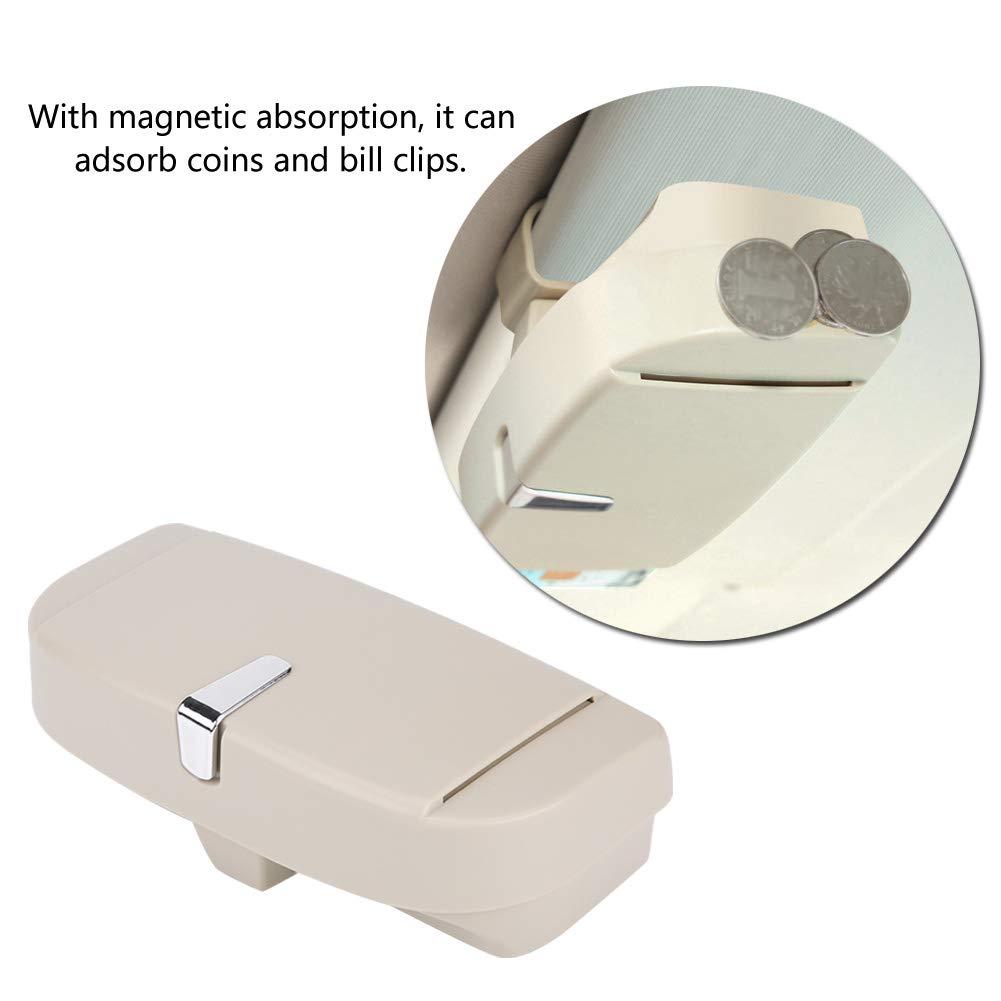 Buachois Porta Occhiali da Sole per Auto,Portaoggetti per Occhiali da Auto in ABS Portaoggetti Portaoggetti Portaoggetti Organizzatore per Occhiali Universitari con Clip per Biglietti da Visita(beige)
