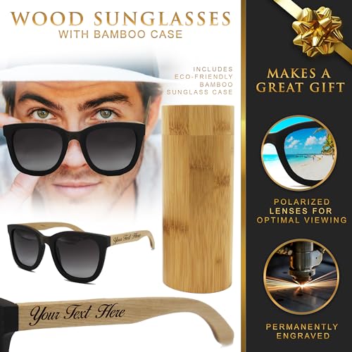 Custom Engraved Wood Polarized Sunglasses - Premium Personalized Wooden Gifts for Wedding Party, Groomsmen, Bridesmaid4
