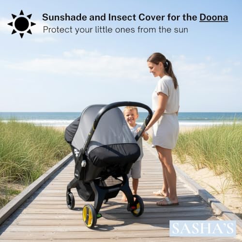 Image of SASHA'S Sunshade & Insect Cover Compatible with The Doona Infant Car Seat Stroller (Stroller not Included)